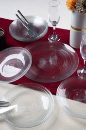 Hermia Set de Servir Pasteles Ares 7 de Vidrio Transparente